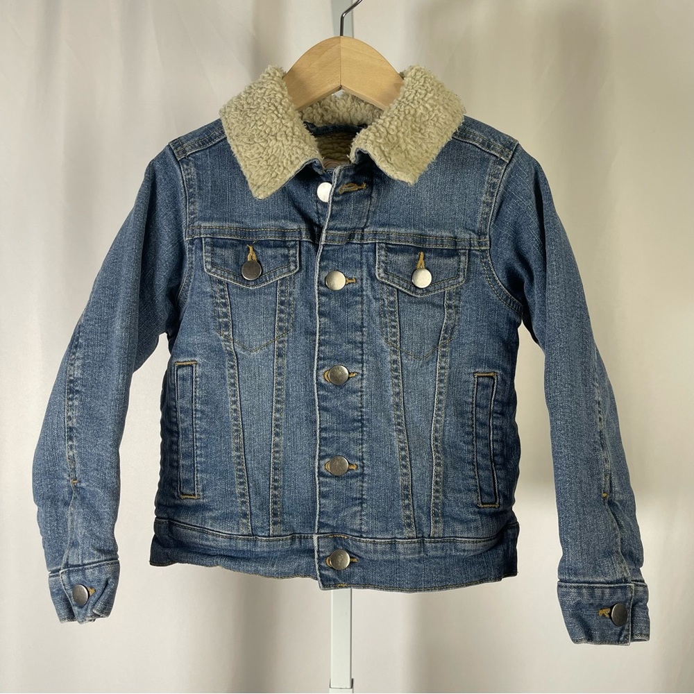 Wonder Nation Denim Jacket with Sherpa Collar